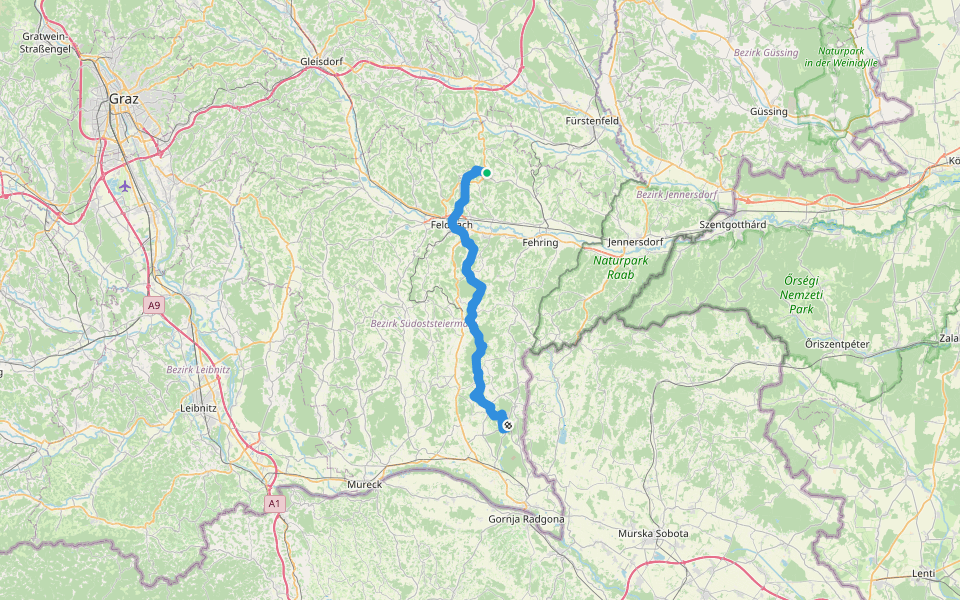 Wanderweg 786 ÖAV walking route map in Riegersburg