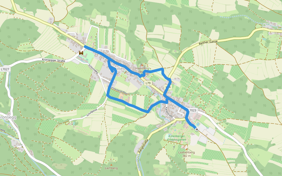 Gartenweg Schiltern walking route map in Gföhl