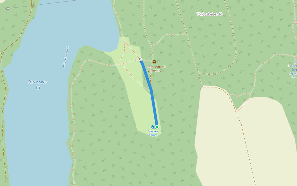 P♟ (Vackor tanya) walking route map in Kaposvár