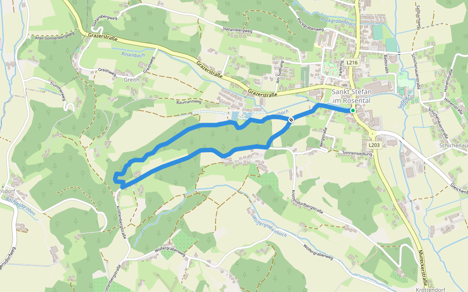 Zum Naturlehrpfad walking route map in Sankt Stefan im Rosental