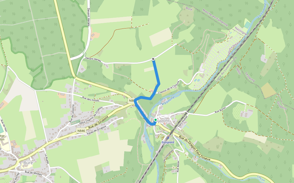 TL17 Point de vue de la Clusure walking route map in Tellin