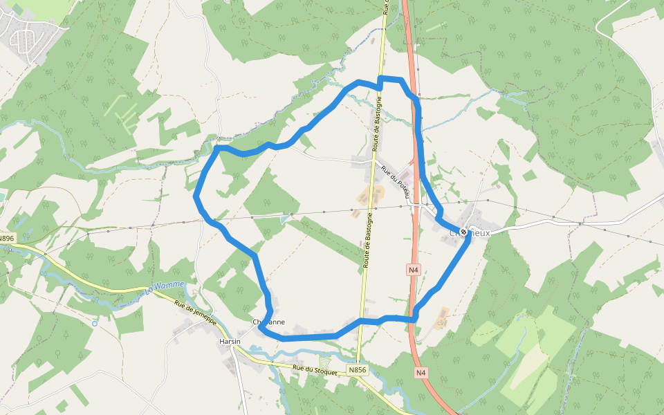 6. Promenade Les Espèches walking route map in Nassogne