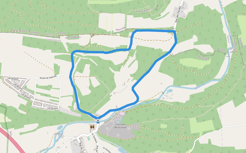 TL11 Circuit de la réserve domaniale walking route map in Tellin
