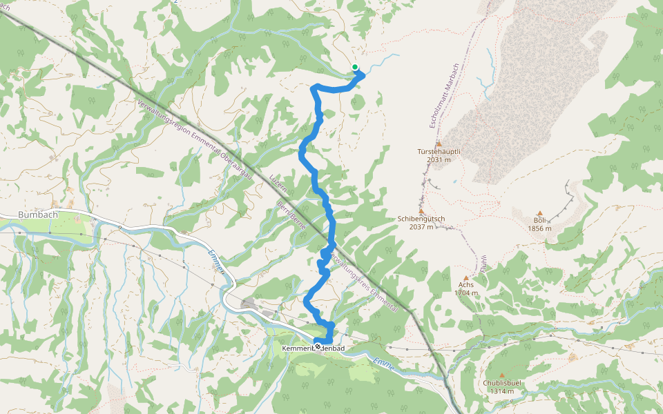 Kemmeriboden-Bad - Imbrig walking route map in Escholzmatt-Marbach