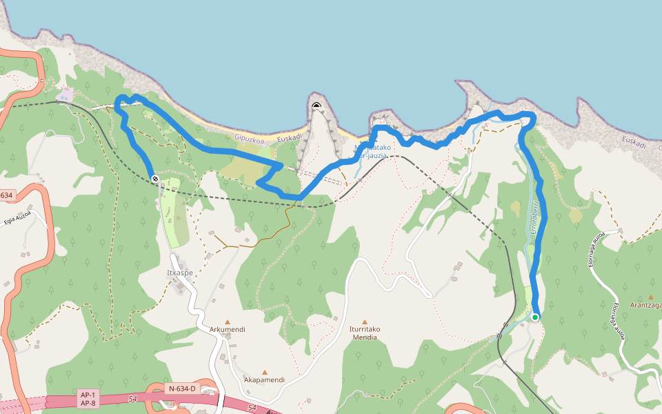 PR Gi 5001 Sakoneta walking route map in Deba
