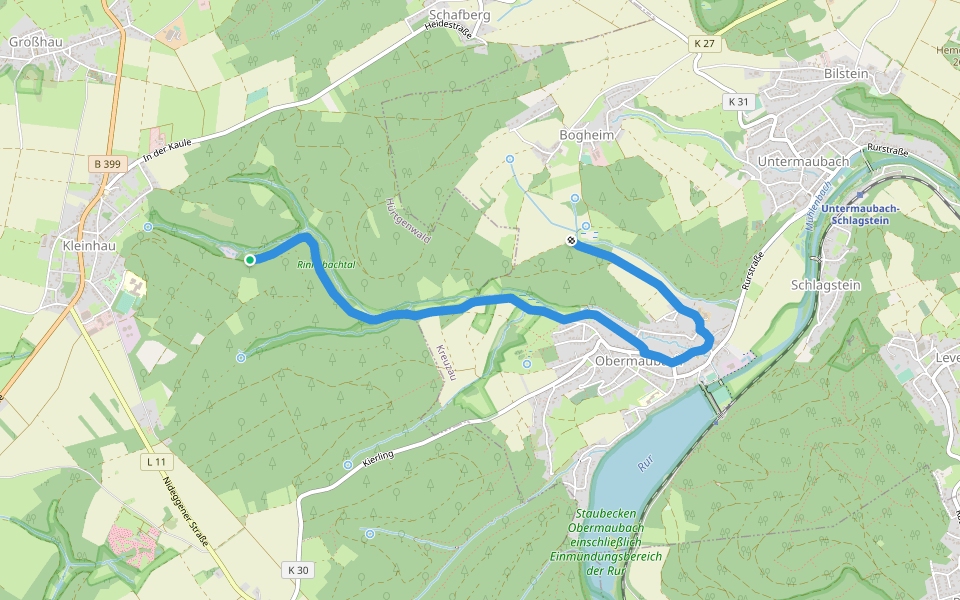 An der Gieschhardt walking route map in Hürtgenwald