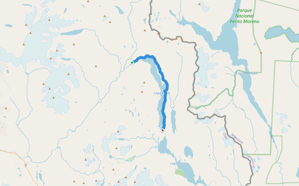 Tramo 4: Lago Alegre walking route map in Caleuche
