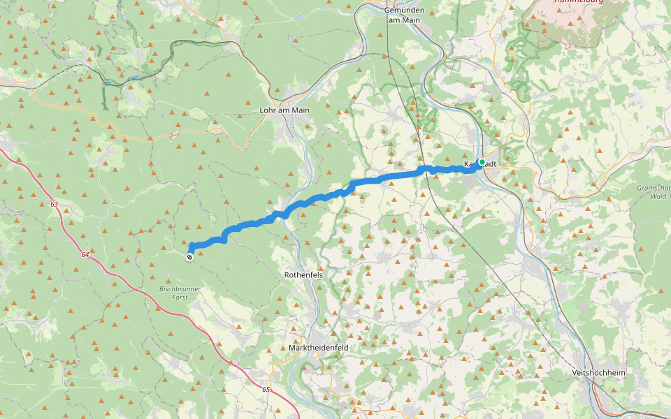 DAV-Weg walking route map in Karlstadt