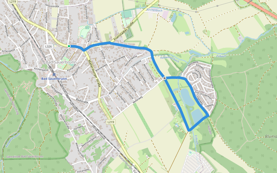 Bad Sauerbrunn - Keltenberg Siedlung walking route map in Bad Sauerbrunn