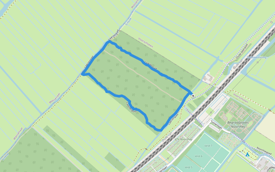 Laarzenpad walking route map in Leidschendam