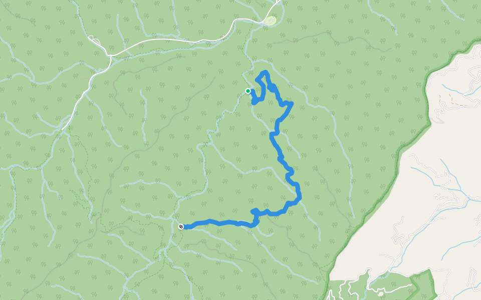 Boogerman Trail walking route map in Waynesville