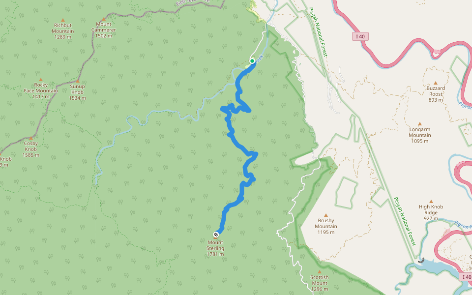 Baxter Creek Trail walking route map in Newport