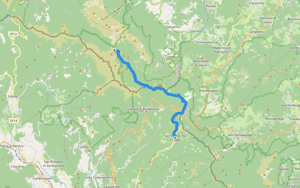 Sentiero Italia - Tappa L17 walking route map in San Pellegrino