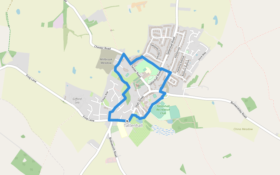 Milennium Mile walking route map in Tattenhall