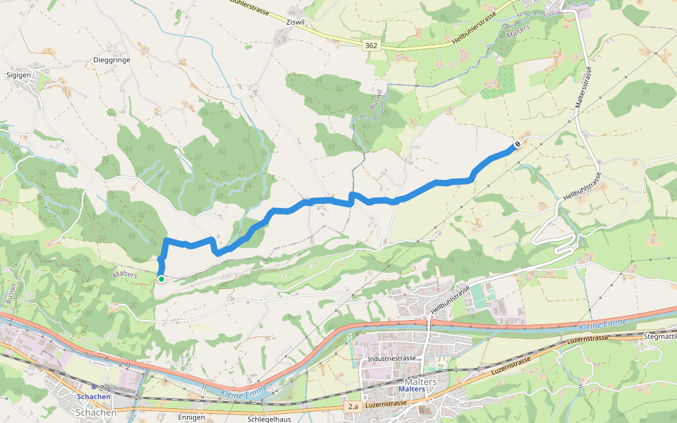 Zinggen - Tschäpperslehn walking route map in Sigigen