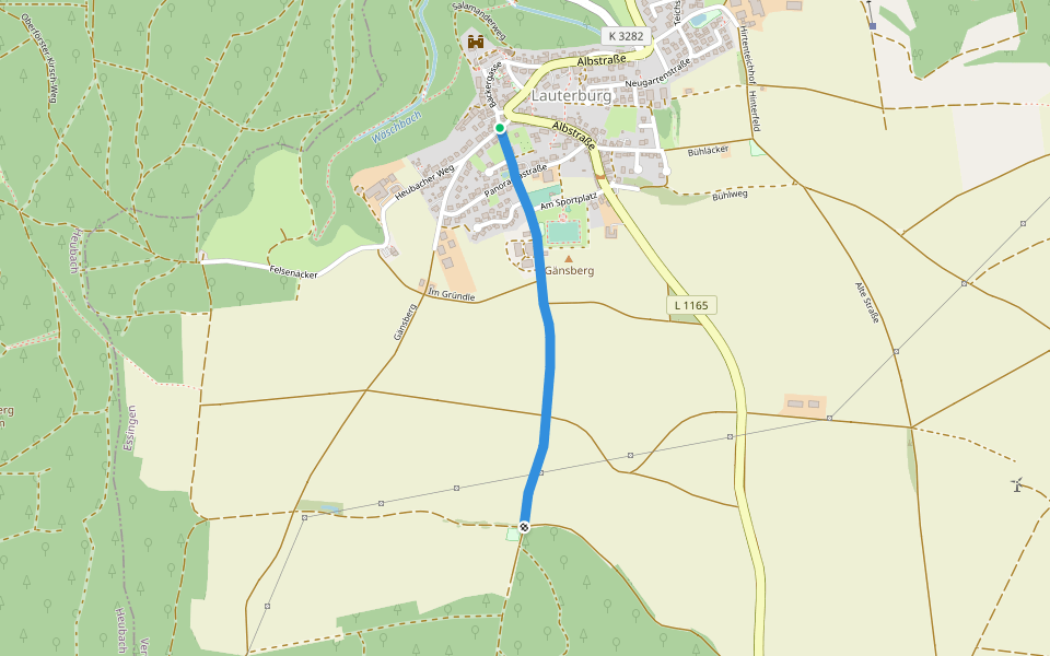 Lauterburg - Bärenberg walking route map in Essingen