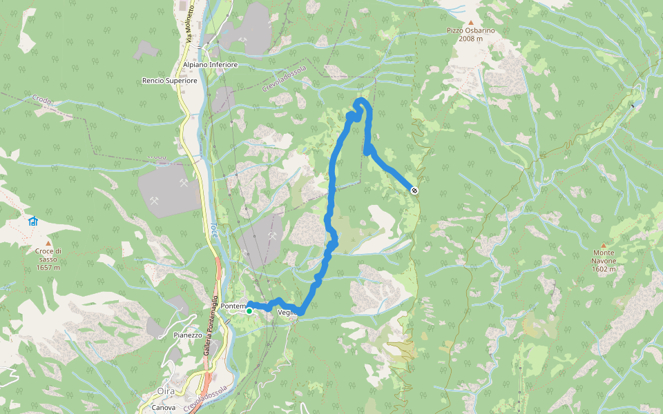 A02 - Pontemaglio - Alpe Giovera walking route map in Pontemaglio