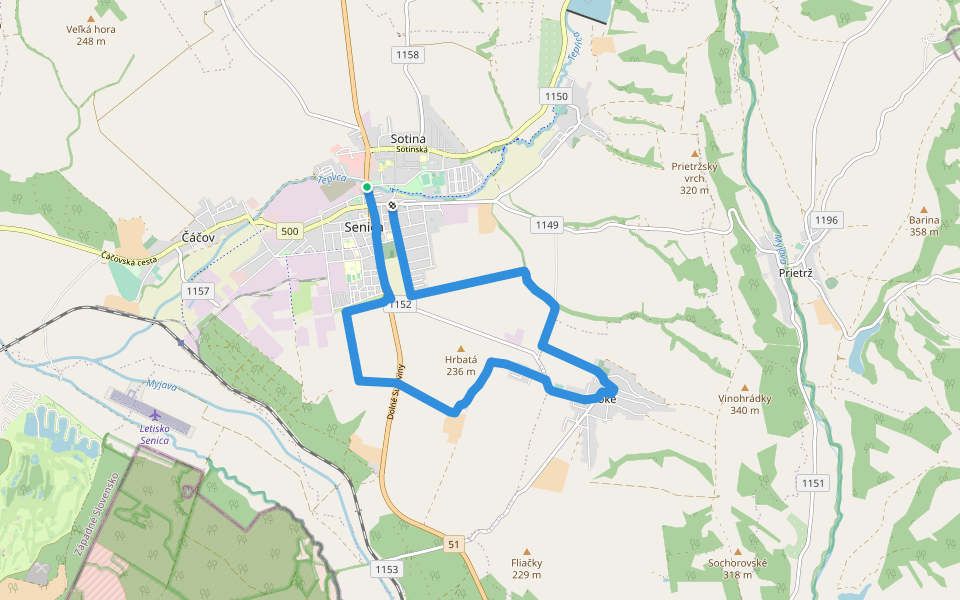 Chodník J. M. Hurbana walking route map in Hubina