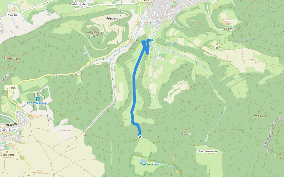 Essingen - Irmannsweiler walking route map in Essingen