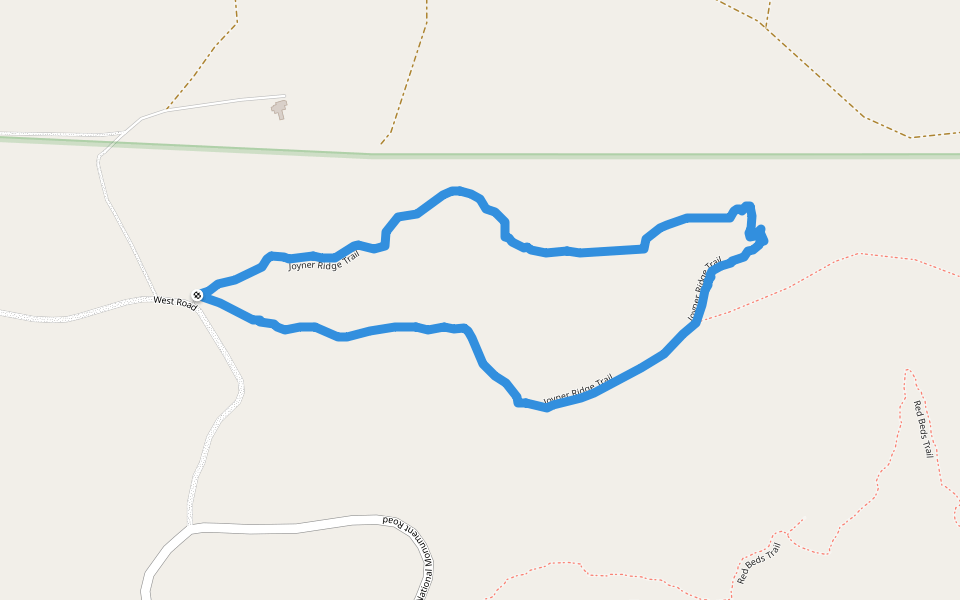 Joyner Ridge Trail walking route map in Devils Tower