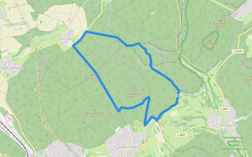 Lindenkopf: Geweih walking route map in Niedernhausen