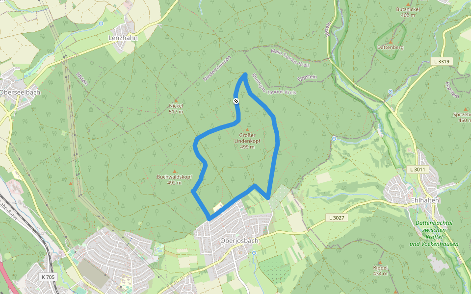 Lindenkopf: Fichte walking route map in Niedernhausen
