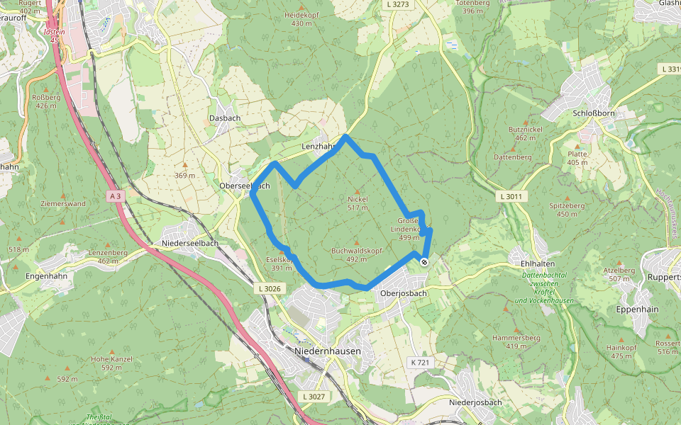 Lindenkopf: Eichhorn walking route map in Niedernhausen