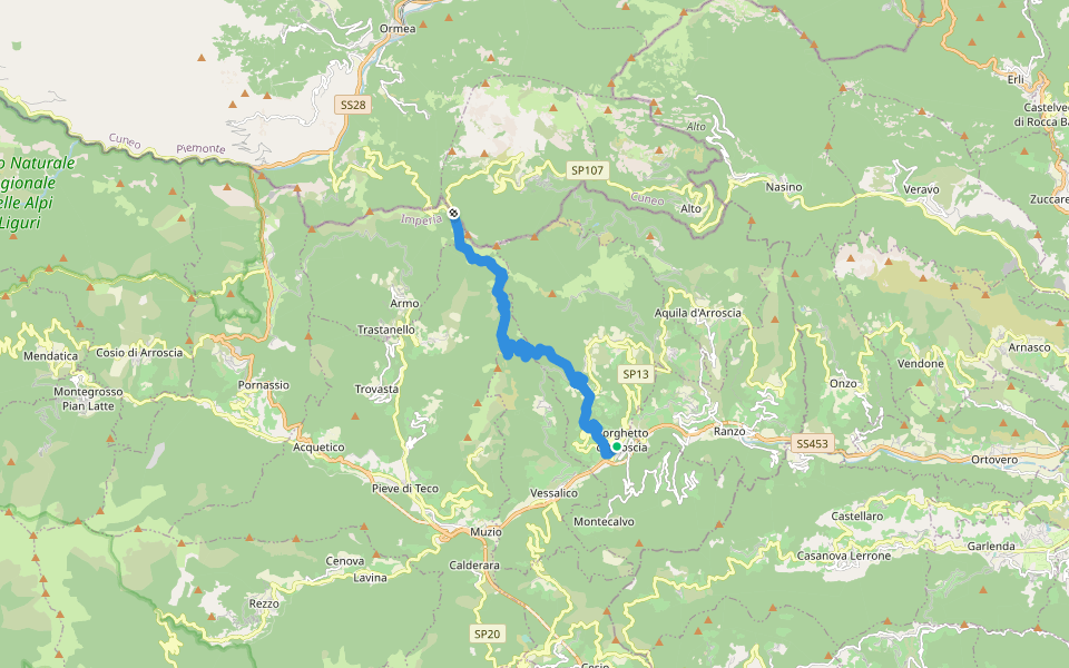 AM3 - Alpi Mare 3 walking route map in Borghetto D'arroscia