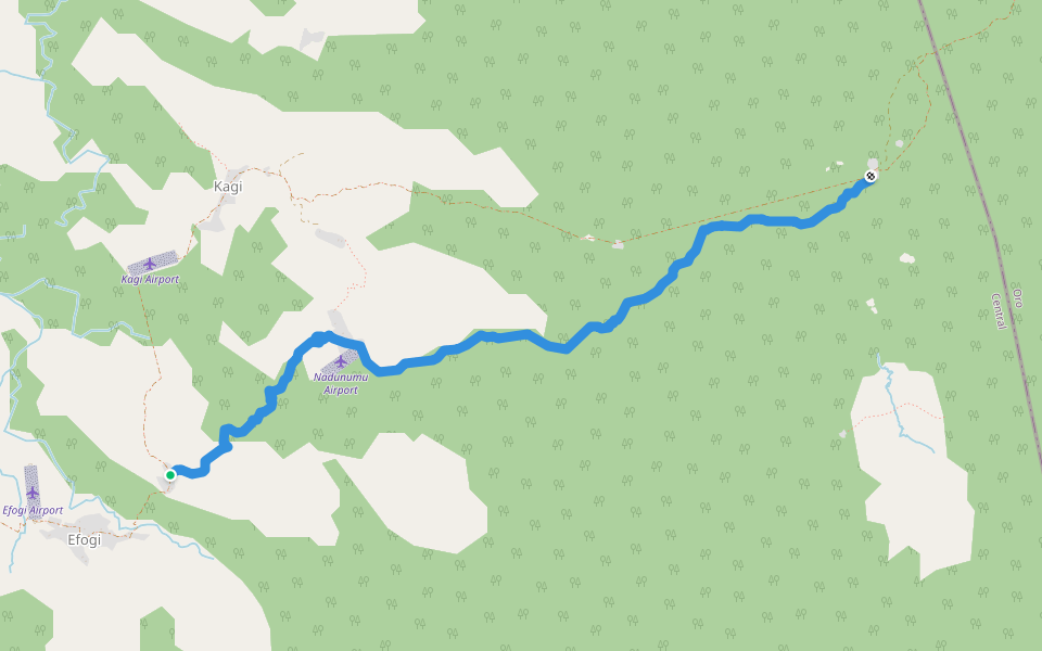 Kokoda Track Shortcut walking route map in Efogi