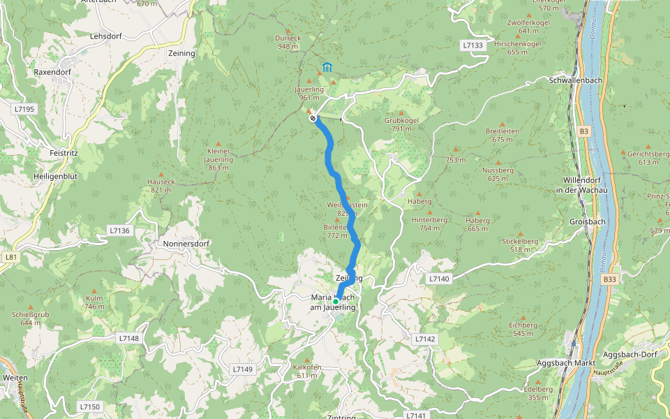 Maria-Laacher-Steig walking route map in Maria Laach am Jauerling