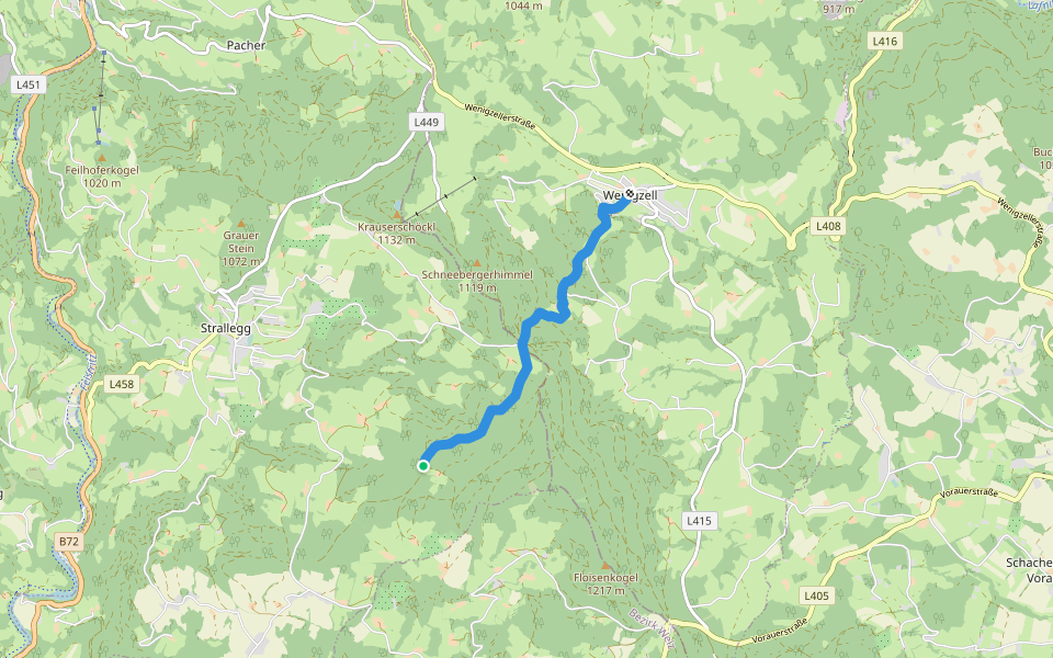 Wanderweg 920 walking route map in Strallegg