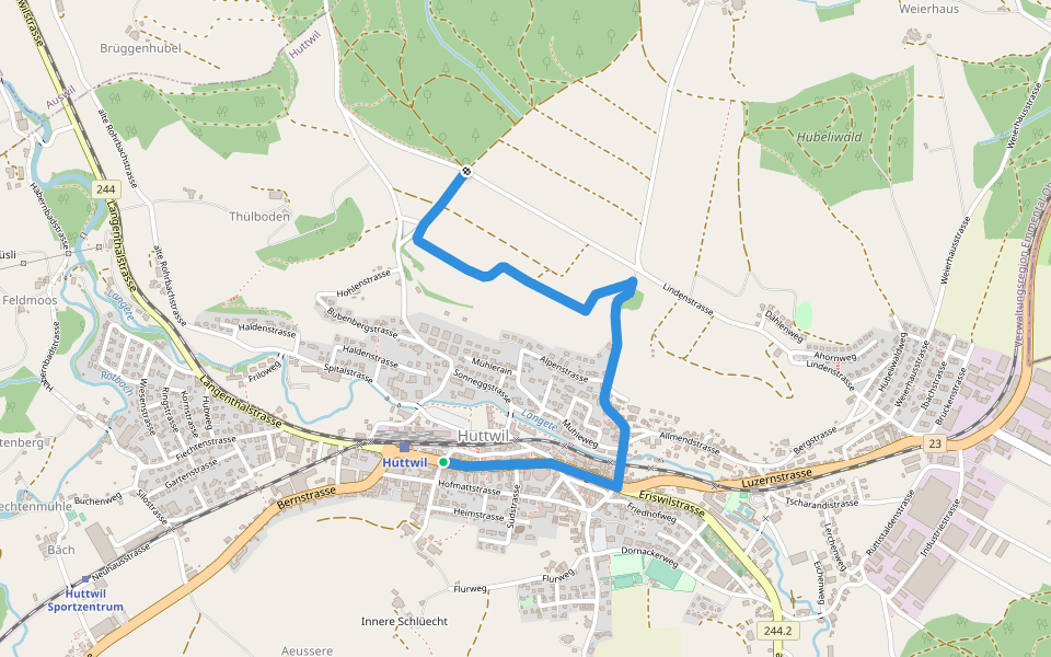 Huttwil - Huttwilerberg walking route map in Huttwil