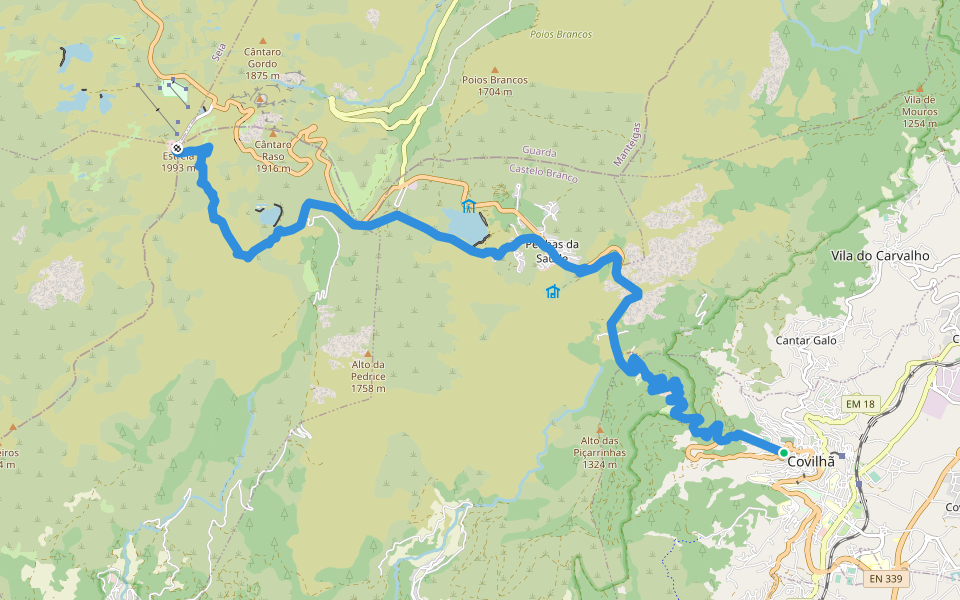 Covilhã – Penhas da Saúde – Torre walking route map in Covilhã