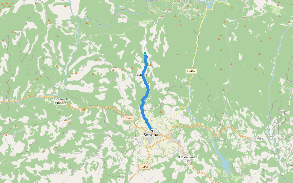 GR 7.5 Solsonès (Província de Lleida) walking route map in Lladurs
