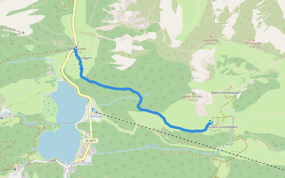 Wanderweg W 23 - Spitzingsee walking route map in Schliersee