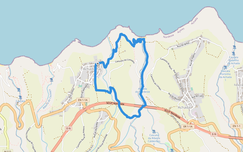 PRC38SMI Lomba D’El Rei walking route map in Achadinha