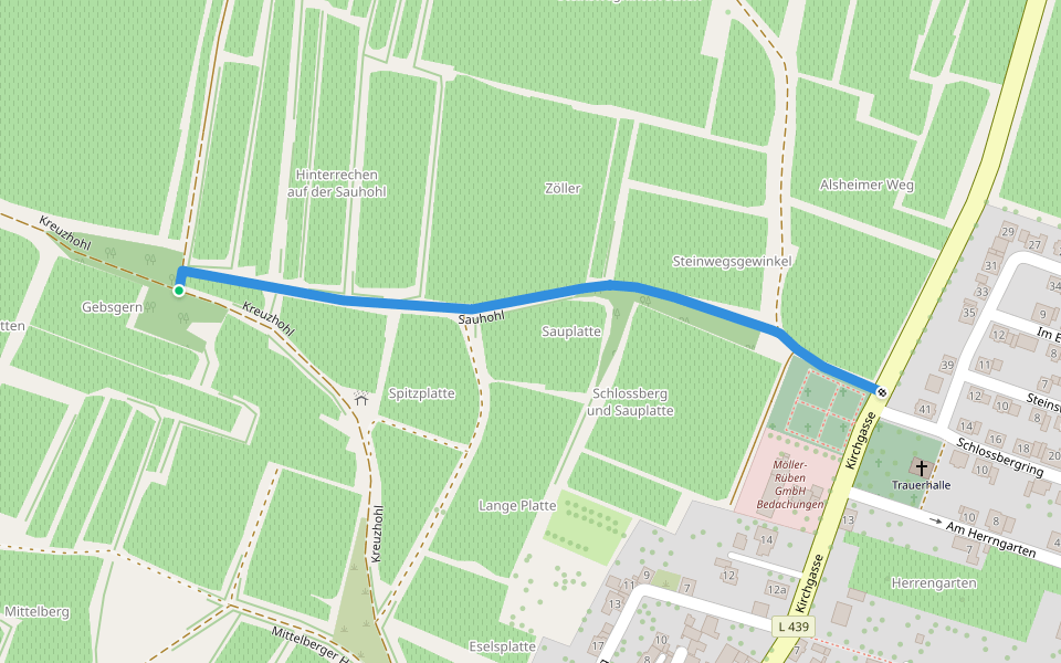 Mettenheim H5: Sauhohl walking route map in Mettenheim