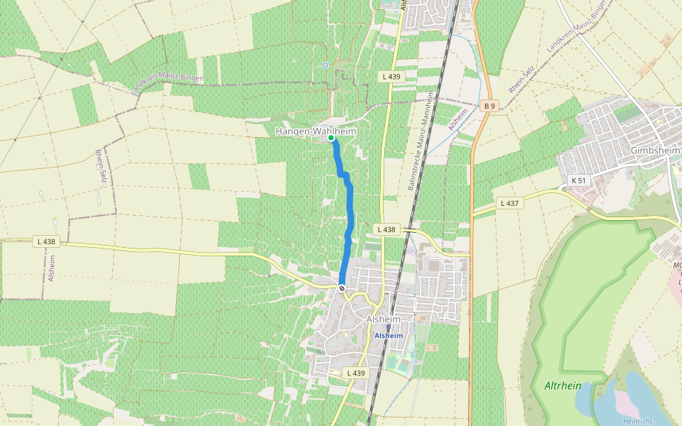 Alsheim 2: Weinwanderweg walking route map in Alsheim