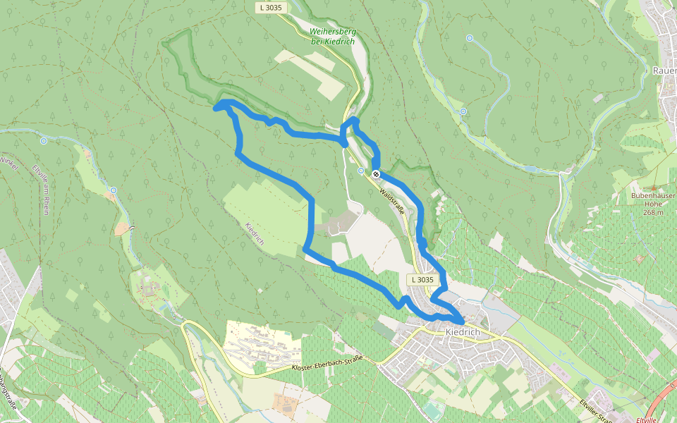 Kiedrich 7 walking route map in Kiedrich