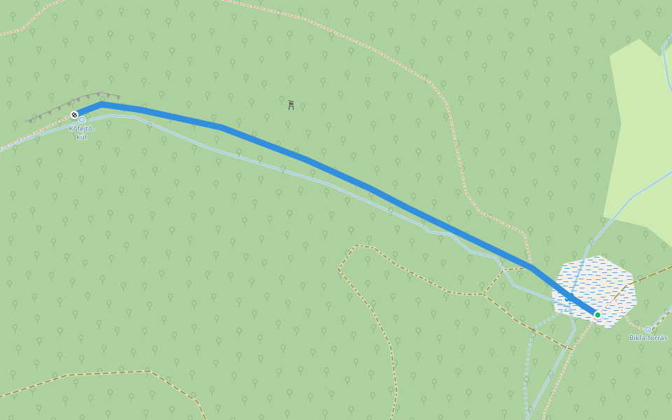 P● (Kőfejtő-kút) walking route map in Mánfa