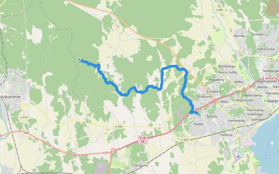 Bruksleden etapp 4 walking route map in Västerås