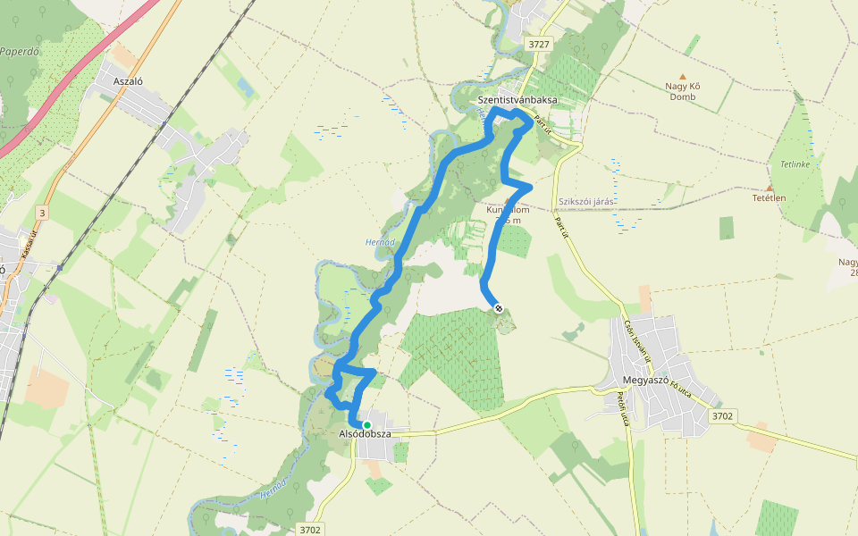 Tátorján tanösvény walking route map in Alsódobsza