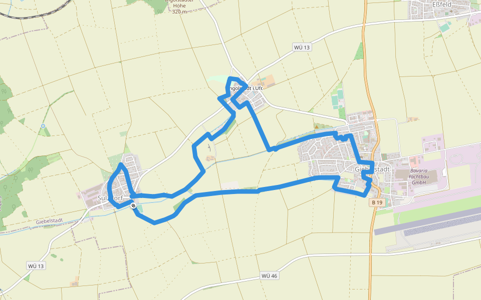 Kulturweg Giebelstadt 1 walking route map in Giebelstadt