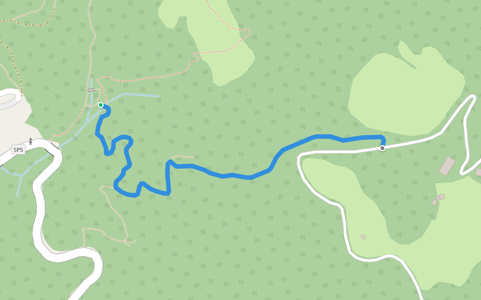 Molino Acerbi (Lago Puro) - Vigà walking route map in Valgiuncata