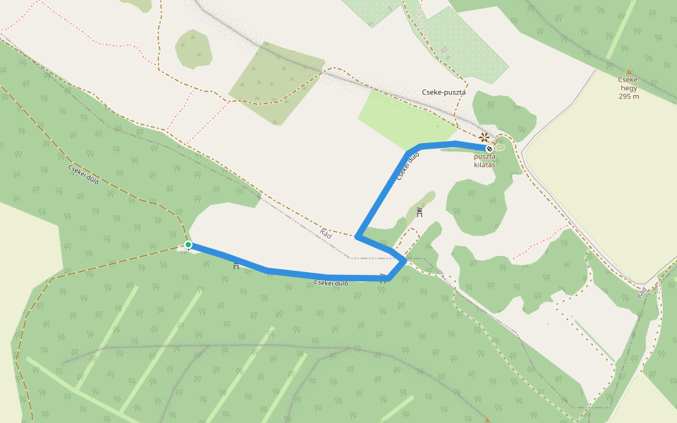 P▙ (Vácduka – Cseke-kápolna) walking route map in Vácduka