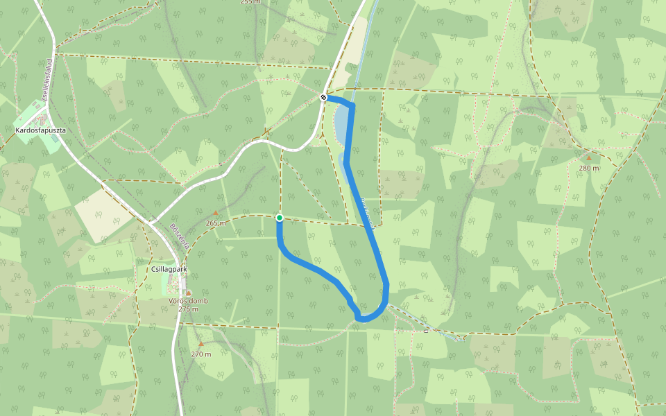 K● (Dugás-kút) walking route map in Bőszénfa