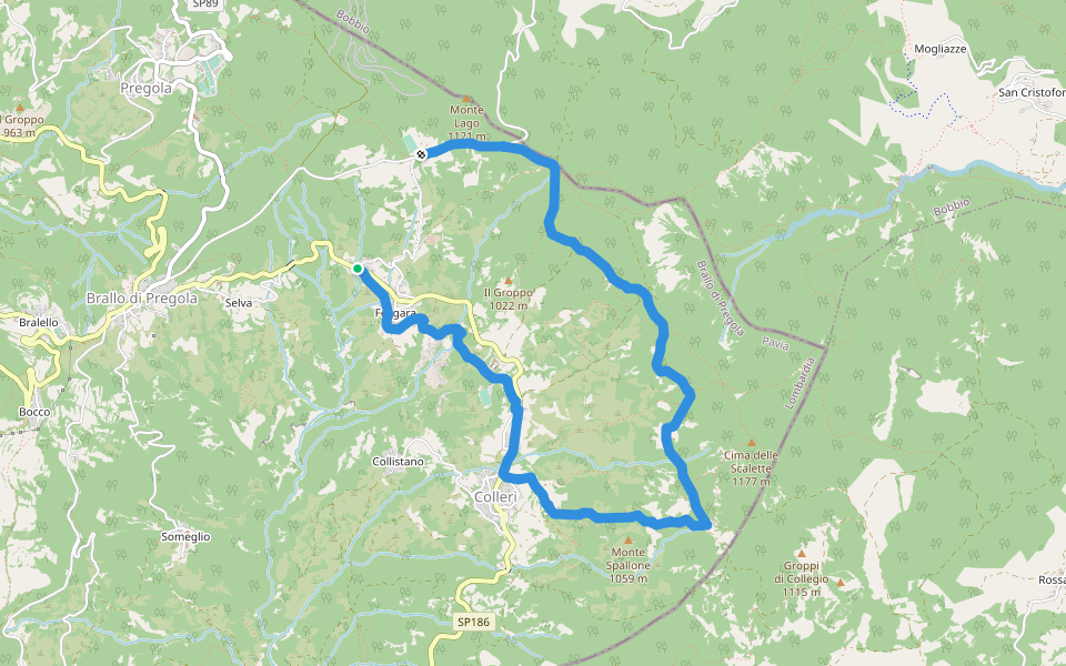 Sentiero della Panoramica walking route map in Feligara