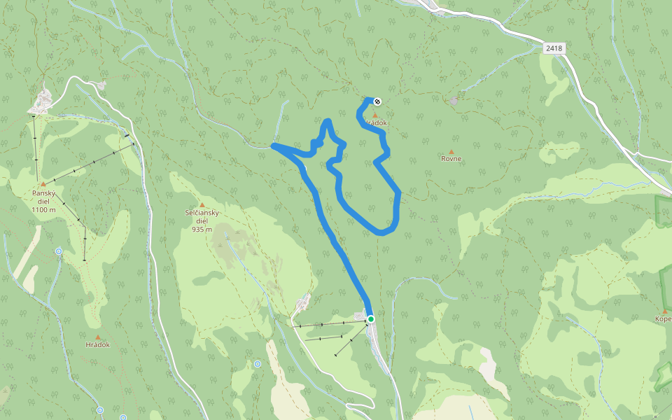 Keltské chodníčky walking route map in Selce