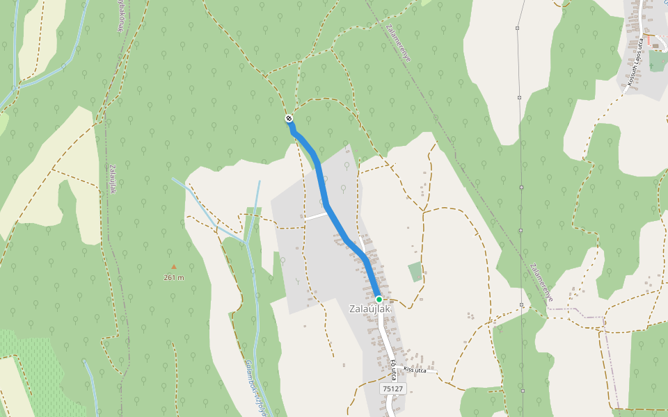 K▲ (Zalaújlak) walking route map in Zalaújlak