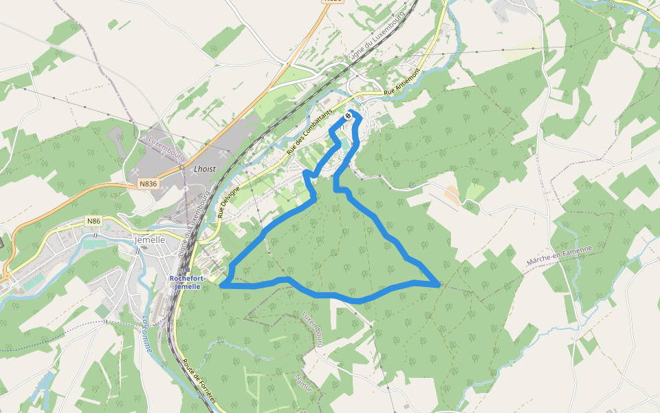 15. Promenade Gentiane walking route map in Marche-en-Famenne